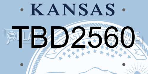 TBD2560 Kansas License Plate