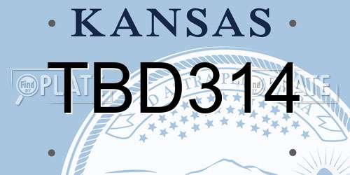 TBD314 Kansas License Plate