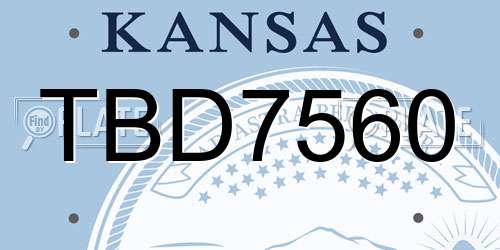 TBD7560 Kansas License Plate