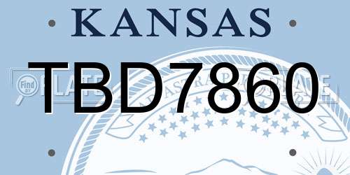 TBD7860 Kansas License Plate