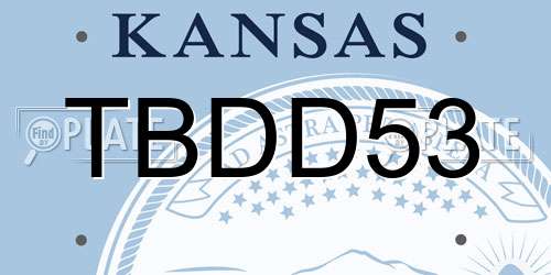 TBDD53 Kansas License Plate