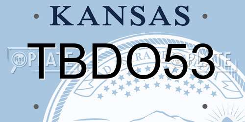 TBDO53 Kansas License Plate