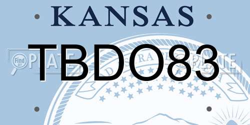 TBDO83 Kansas License Plate