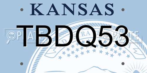 TBDQ53 Kansas License Plate