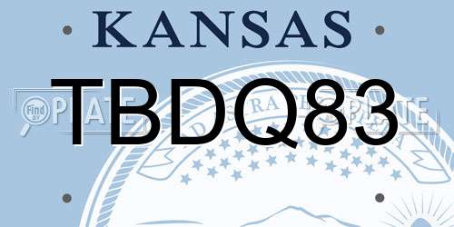 TBDQ83 Kansas License Plate