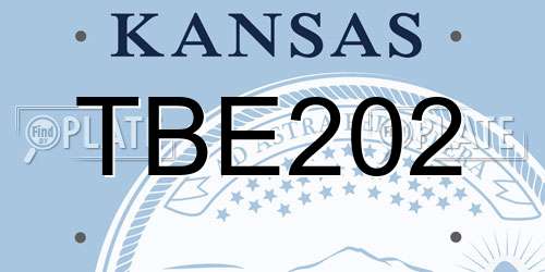 TBE202 Kansas License Plate