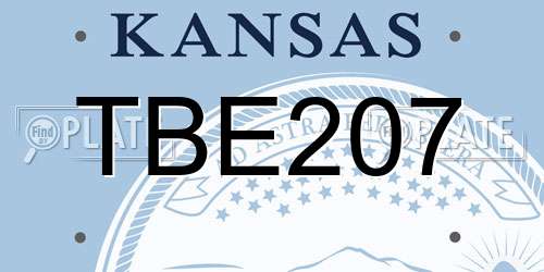 TBE207 Kansas License Plate