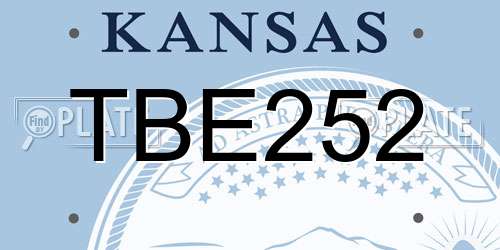 TBE252 Kansas License Plate