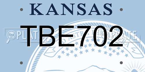 TBE702 Kansas License Plate