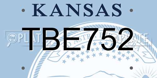 TBE752 Kansas License Plate