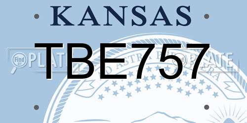 TBE757 Kansas License Plate