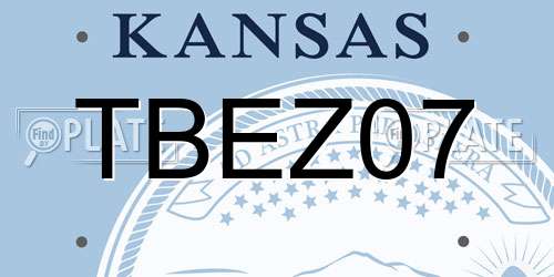 TBEZ07 Kansas License Plate