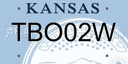 TBO02W Kansas License Plate