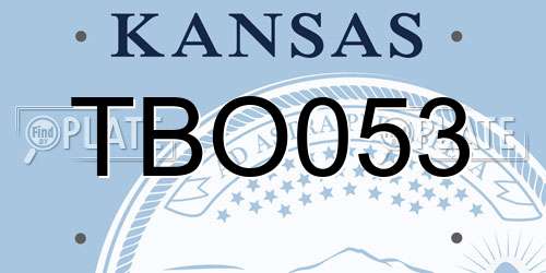 TBO053 Kansas License Plate