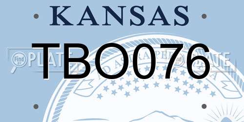 TBO076 Kansas License Plate