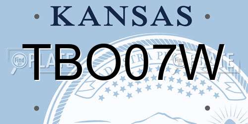 TBO07W Kansas License Plate