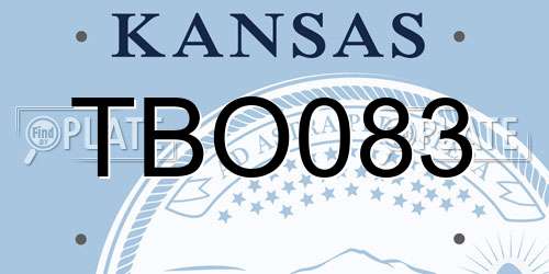 TBO083 Kansas License Plate