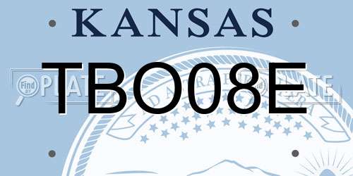 TBO08E Kansas License Plate