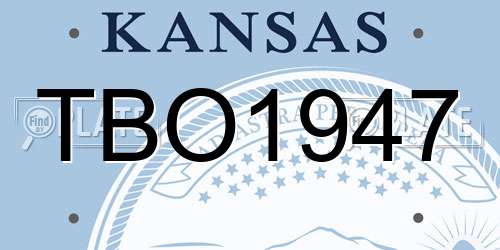 TBO1947 Kansas License Plate