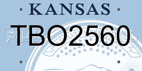 TBO2560 Kansas License Plate