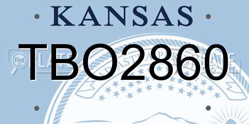 TBO2860 Kansas License Plate