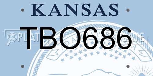 TBO686 Kansas License Plate
