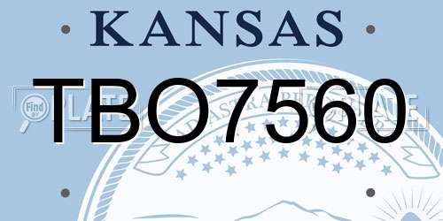 TBO7560 Kansas License Plate