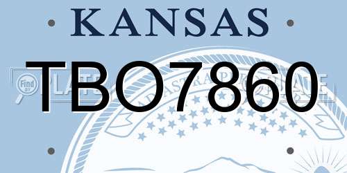 TBO7860 Kansas License Plate