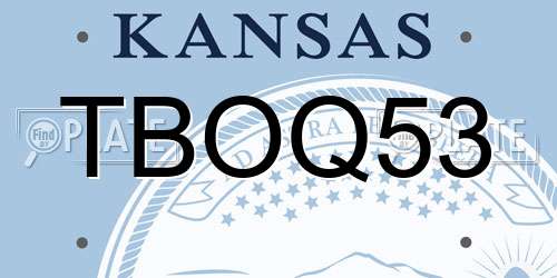 TBOQ53 Kansas License Plate