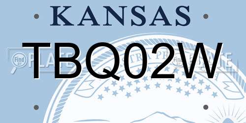 TBQ02W Kansas License Plate