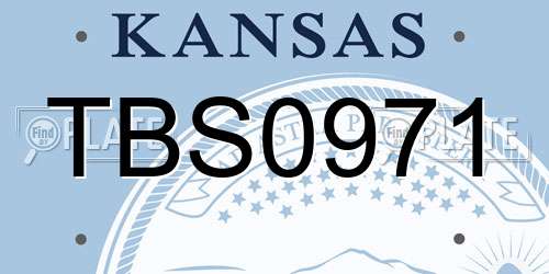 TBS0971 Kansas License Plate