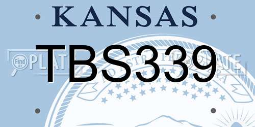 TBS339 Kansas License Plate
