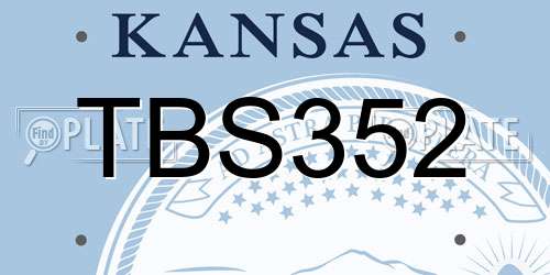 TBS352 Kansas License Plate