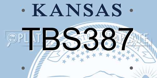 TBS387 Kansas License Plate