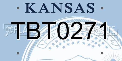 TBT0271 Kansas License Plate