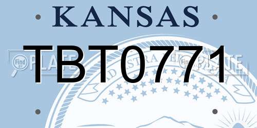 TBT0771 Kansas License Plate