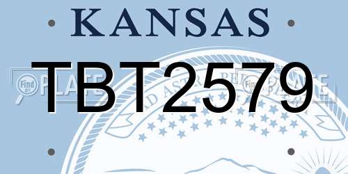 TBT2579 Kansas License Plate