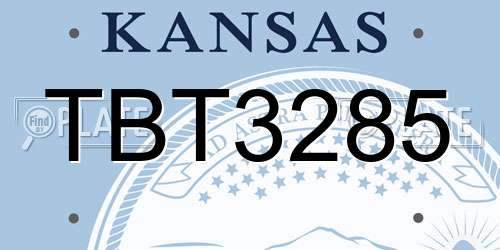 TBT3285 Kansas License Plate