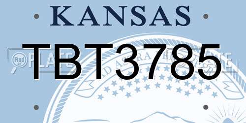 TBT3785 Kansas License Plate