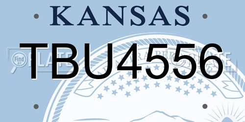 TBU4556 Kansas License Plate