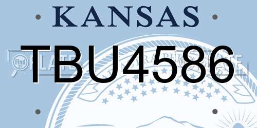 TBU4586 Kansas License Plate