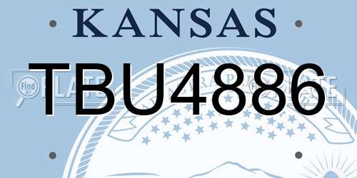 TBU4886 Kansas License Plate