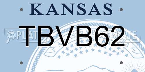 TBVB62 Kansas License Plate