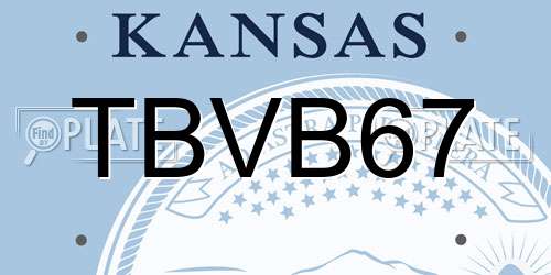 TBVB67 Kansas License Plate