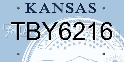 TBY6216 Kansas License Plate