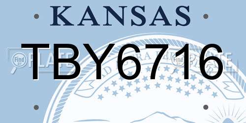 TBY6716 Kansas License Plate