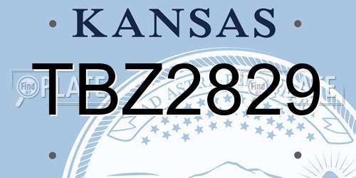 TBZ2829 Kansas License Plate