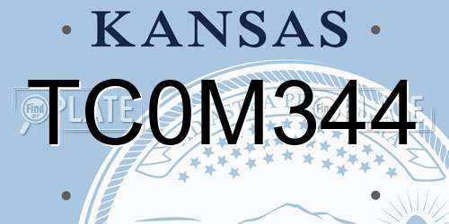 TC0M344 Kansas License Plate