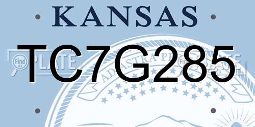 TC7G285 Kansas License Plate