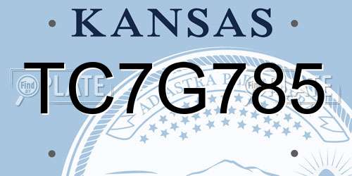 TC7G785 Kansas License Plate